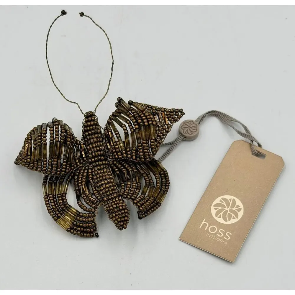 Hoss Intropia Hand Crafted Beaded Moth Butterfly Brooch